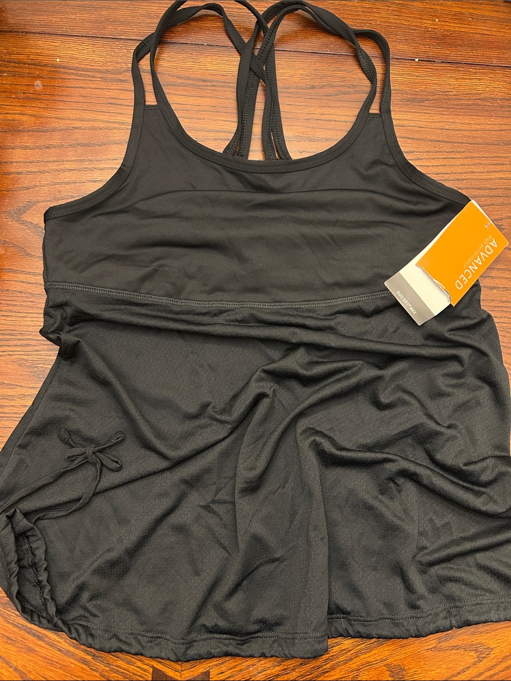 C9 by Champion Black Double-Strap Athletic Tank with Bottom Cinch